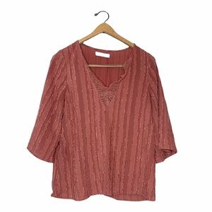 Mustard Seed Womens Boho Textured Boxy‎ Fit Tunic Top XS